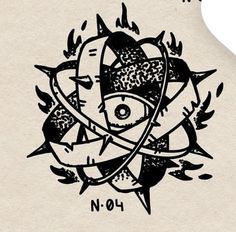 an image of a black and white drawing with the word no 4 on it's back