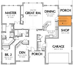 this is the floor plan for these two story house plans, which are open concept