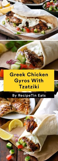 greek chicken gyros with tastyki by receptin eats on the table