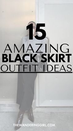 Wondering what to wear with black skirts? This post shows you 15+ incredibly chic black skirt outfit ideas to wear including black skirt outfit ideas party, black skirt outfit ideas casual, black skirt outfit ideas winter, black skirt outfit ideas fall, black mini skirt fall outfit ideas, summer black skirt outfits, long black skirt outfits, and more!