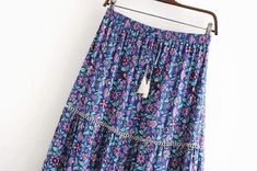 WickedAF Boho Floral Print Midi Skirt Bohemian Spring Maxi Skirt, Bohemian Flowy Maxi Skirt For Spring, Spring Bohemian Flowy Maxi Skirt, Bohemian Rayon Maxi Skirt For Spring, Bohemian Summer Festival Skirt, Summer Festival Bohemian Skirt, Bohemian Skirt For Summer Festivals, Bohemian Style Summer Festival Skirt, Flowy Bohemian Maxi Skirt For Spring