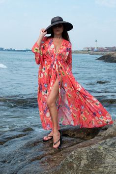 Transparent Beach Dress with belt closer suitable for your summer vacation.  Whether you are headed to the beach or an evening out, this Loose Fit Beach Coverup would be your perfect pick!  See Through Beach Dress is perfect for the beach and hot summer days on the seaside.  A definite head turner! The model wears size M - 5,6' / 170 cm Made of: Chiffon Care: Machine Wash 30oC Hand Wash with warm water Medium hot iron All of our packages are sent out with tracked delivery.  Keep in mind that cus V-neck Beach Dress With Tie Waist For Vacation, Summer Beach Cover-up With Tie Waist, V-neck Swimwear With Tie Waist For Summer, Spring Beach Party Cover-up With Tie Waist, V-neck Tie Waist Beach Cover-up, Spring Beach Party One-piece Cover-up, Beachy Cover-up For Vacation Party, Pink Summer Party Cover-up, Summer Beachwear Swimwear With Tie Waist