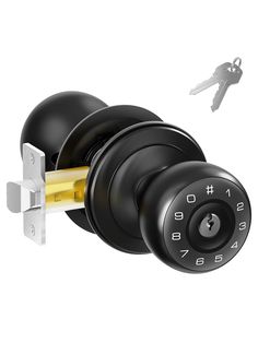 an image of a door handle with keys coming out of it and the lock is open