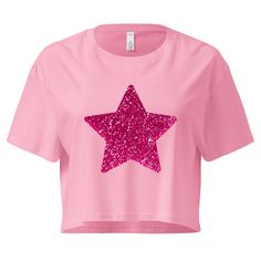 Shine bright in our Glittery Hot Pink Star crop top! Featuring a vibrant and sparkling hot pink star design, this crop top is perfect for those who love to dazzle and stand out. Whether you're going for a fun daytime look or dressing up for a night out, this eye-catching piece adds a bold touch to your outfit. With its trendy cropped fit and dazzling star design, it's the perfect blend of fun and fashion. This product is made especially for you as soon as you place an order, which is why it takes us a bit longer to deliver it to you. Making products on demand instead of in bulk helps reduce overproduction, so thank you for making thoughtful purchasing decisions! Star Crop Top, Star Kids, Pink Star, Cropped Tops, Cropped Tube Top, Pink Stars, Star Design, Star Designs, Shine Bright