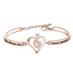 PRICES MAY VARY. ❤Hand Stamped :“Where Words Fail Music Speak”. ❤Show your love with this lovely gift, show your love with music, and let her know how much she means to you.Gifts for musicians, singers, music teachers, music lovers and guitarists. ❤Material - Copper:It is lead free and nickel free. ❤Measurement:Adjustable Bangle Bracelet, Made to Accommodate Most Wrist Sizes. ❤It comes with a velvet pouch,ready for gifting. Music-themed Band Jewelry As Gift, Music-themed Band Jewelry Gift, Gifts For Musicians, Music Bracelet, Music Teacher Gift, Music Teachers, Music Teacher Gifts, Adjustable Bangle Bracelet, Adjustable Bangle