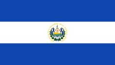 the flag of el salvador is shown in blue and white with an emblem on it