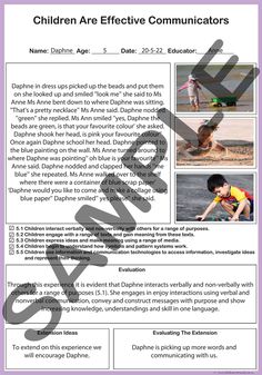 the worksheet for children's effective communicators with pictures and text