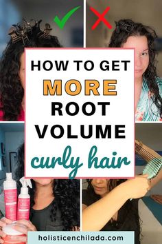 Looking for more root volume? We cover pre-styling essentials, styling techniques, suggested products, drying tips, and share other tips to make sure you get the max volume from your hair. Hair Products To Make Your Hair Curly, Products For Volume And Texture, How To Get Root Volume, How To Add Volume To Hair Naturally, How To Give Curly Hair More Volume, Curly Hair Root Volume, More Volume In Curly Hair, Curly Hair Volume Tips, Root Volume Curly Hair