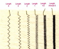 the different types of sewing needles are shown in this image, and each has their own length