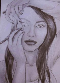 ILLUSN.com: What if that's really possible! - This is a sketch drawn very creatively - it shows a girl who is drawing herself.... nice illusion art Charcoal Ideas, Creativity Drawing, Easy Pencil Drawings, Art Eyes, Artwork Ideas, Pencil Sketches, Anatomy Drawing