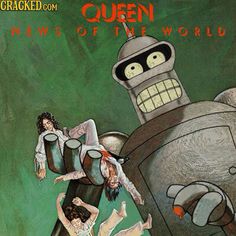 Muppets Funny, Queen Album Covers, Vinyl Record Album Covers, Rock Magazine, Greatest Album Covers, Classic Rock Albums, Queen Albums, News Of The World, Queen Drawing