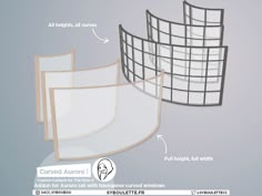 an info sheet describing the different types of curved windows and how they are used for them