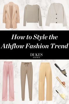 Examples of garments to suit the athflow fashion trend such as cosy knits and wide leg trousers Athflow Outfits, Athflow Style, Flowy Trousers, Athleisure Pants, Trousers Casual, Centre Stage, Latest Trend, Casual Jumpsuit, Fashion Items