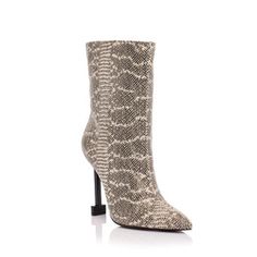 BOOTIE 100 MM | SNAKE High Heel Snake Print Boots For Fall, Snake Print High Heel Boots For Fall, Elegant Heeled Boots With Snake Print And Pointed Toe, Fall Snake Print High Heel Boots, Elegant Snake Print Heeled Boots With Pointed Toe, Fall Snake Print High Heels, Elegant Snake Print Boots For Party, Trendy Snake Print Ankle Boots, Party Ankle Boots With Snake Print