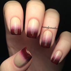 8. Bloody Gradient Brush Pen Drawing, New Nail Designs, Nail Art Set, Burgundy Nails, Halloween Nail Designs