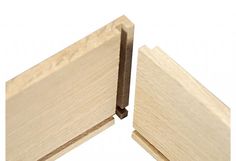 two pieces of wood are shown with one piece missing