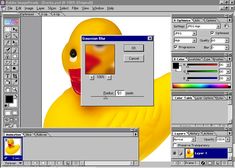 Ducky and Gaussian Blur | Adobe ImageReady 2.0 Game Aesthetic, Brush Type