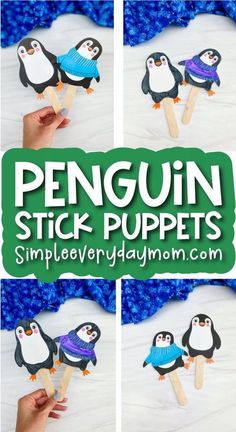 this penguin stick puppet is so cute and easy to make