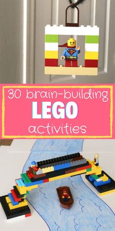 lego activities for kids to do on the table with text overlay that reads 30 lego building lego activities