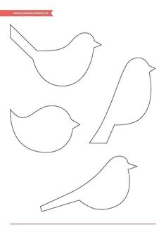 three birds cut out from paper on a white background