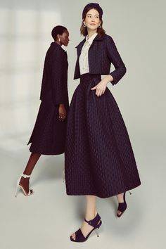 Since 2006, British designer Suzannah Crabb has been creating high-luxury womenswear pieces. Her creations are sustainably made, flawlessly crafted, ultra-flattering, and an excellent choice for all your special occasions. This season, the best-selling Remy skirt is back in a luxurious, deep navy blue made from a beautiful raised cloqué of textural diamonds. Lined in pure silk satin, this piece features additional elevated details like side seam pockets and an invisible zipper at the back. Pair Courthouse Bride Outfit, Suzannah London, Portugal Fits, 50s Skirt, Crisp White Blouse, London Boutique, Money Aesthetic, Vintage Couture, Pleated Midi Skirt