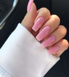 Pink Press On Nails, Nails Manicure, Dream Nails, Chic Nails, Square Nails, Cute Acrylic Nails