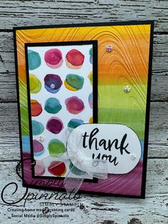 a thank you card made with stampin's watercolors from the paper studio