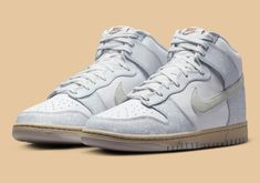 RARE Nike Dunk High Spray Paint White Pure Platinum Size UK 6 BNIB | eBay Basketball Silhouette, Nike Sb Dunk High, Sb Dunk High, Dunk High, Nike Dunk High, High Sneakers, Nike Sb Dunks, Retro Shoes, Swoosh Logo