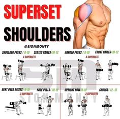 the chest and shoulder workout chart shows how to do shoulders