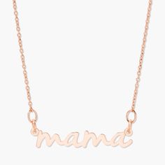 Celebrate your favorite Mama with this Nella Mama Nameplate necklace—a look that is both sophisticated and sweet. Choose between silver, yellow gold, or rose gold plating for a high shine finish for a pretty, easy to wear accessory that will soon become a cherished staple. Available in sterling silver, 18k gold plated or 18k rose gold plated silver Nameplate size: 1 1/4" by 1/4" 16" cable chain with 2" extender Spring ring closure SKU: BYN1147 Nameplate Necklace Gold, Nameplate Necklace Silver, Necklaces And Rings, Mama Necklace, Nameplate Necklace, Fine Jewelry Collection, Rose Gold Necklace, Fine Jewellery Necklace, Gold Plated Silver