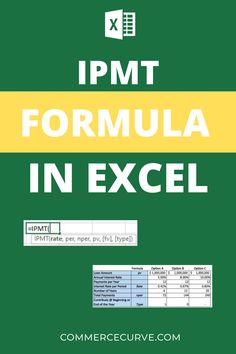 an excel spreadsheet with the text ipmt formula in excel