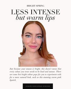 A Bright Spring makeup guide with the lovely Emma Stone 🤍 . #coloranalysis #colouranalysis #springpalette #brightspring #emmastone Emma Stone Bright Spring, Bright Spring Celebrities, Spring Boards, Makeup Guide, Bright Spring, Spring Makeup