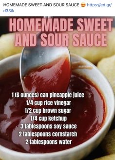 the recipe for homemade sweet and sour sauce