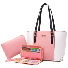 PRICES MAY VARY. Artificial leather Imported ★Dimension
Dimension Handbag:13''x10.2''x5''(W*H*D), Shoulder strap drop:10.8''. 
 Wallet clutch:8.5''x4.7''x2''(W*H*D),wristlet strap length:7.6''. 
 Cosmetic bag：8.5''x6.3''x2''
 

★Material:Synthetic leather
 Synthetic leather is made resistant to water penetration and has a high fade resistance.
 

What is synthetic leather?
 Synthetic leather is faux leather or vegan leather. It is leather made from the inner splits of the hide and finished with Expensive Purses, Large Leather Bag, Work Tote, Mini Tote Bag, Satchel Tote, Handbag Wallet, Nylon Tote, Monogrammed Leather, Satchel Purse