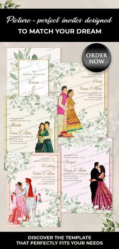 the wedding card is designed to match your style