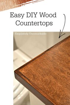 Easy DIY Wood Countertops Tutorial Diy Laminate Countertops, Diy Wood Counters, Diy Butcher Block Countertops, Plywood Countertop, Countertop Covers, Diy Wood Countertops, Diy Butcher Block, Wood Countertops Kitchen, Plywood Kitchen