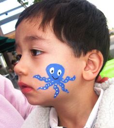 Funny Face Painting, Mermaid Face Paint, Painting Design Ideas, Animal Face Paintings