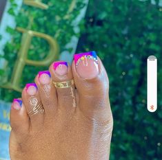 Purple Toes Designs, Acrylic Pedicure Ideas, Gel Polish Toe Nail Designs, Purple Acrylic Toes, Gel French Pedicure Toes, Acrylic Toe Nails French Tip, Pretty Toes Pedicure, French Tip Pedicure Toes, Acrylic Toe Nails Ideas