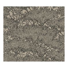 an abstract drawing of flowers and plants in black ink on brown paper, by person