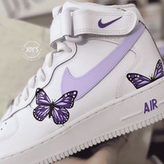 Purple Nike Shoes, Cute Converse Shoes, Sneakers Purple, Air Force 1 Sneakers, Pretty Sneakers