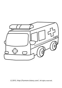 an ambulance coloring page for kids