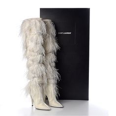 Questions? Leave A Comment Below! Yeti Boots, Old Money Office, Rich Old Money, Hat Jewelry, Fur Heels, Ysl Saint Laurent, Nyc Aesthetic, Yves Saint Laurent Shoes, Shoes Platform