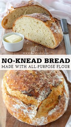 no knead bread is made with all purpose flour and it's ready to be eaten