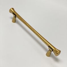 an old brass door handle on a white background