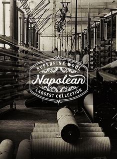 an old black and white photo of some type of machinery in a factory with the name napolean on it