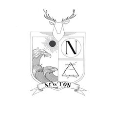 the coat of arms and crest of newton, with an image of a deer on it