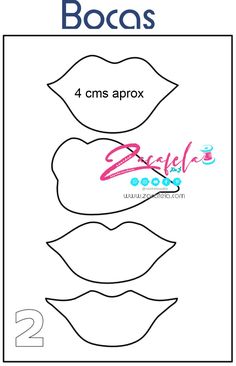 the instructions for how to make an easy paper doll's face with lips and mouth shapes