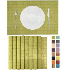 PRICES MAY VARY. 【SIZE & MATERIAL】:Each table mat is 17.7"X11.8"(45cmX30cm),set of 8,made from 100% natural bamboo, smooth polishing, environemtally friendly, washable, reusable.Placemats are constructed with round sticks of bamboo. These are similar in construction to sushi rolling mats, and may be used as such. 【PERFECT PROTECTION】:These bamboo placemats for dining table have a special heat insulating effect that protects any table from damage. The bamboo mats act as a shield between hot plate Sushi Rolling, Bamboo Placemats, Dark Wood Table, Bamboo Mat, Meals Easy, White Dining Table, Hot Plates, Hot Plate, Office Holiday