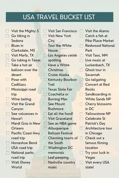 the usa travel bucket list with an image of the statue of liberty