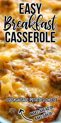 an easy breakfast casserole recipe with cheese and sausage